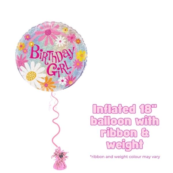 18" Birthday Girl Prismatic Foil Balloon