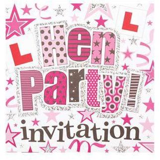Bright Pink Hen Party Card Invitations