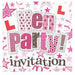 Bright Pink Hen Party Card Invitations
