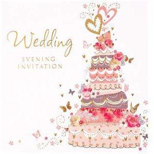 Cake Wedding Evening Card Invitations