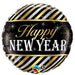 New Year Diagonal Stripes Foil Balloon