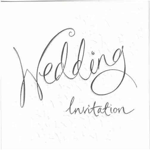 White Wedding Invitations x6
