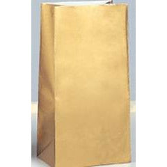 Gold Metallic Paper Party Bag x 10