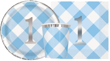 Blue Gingham 1st Birthday Parties