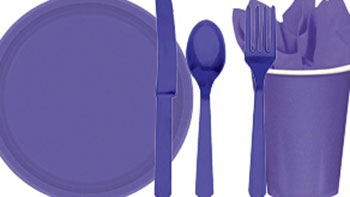 Purple Party Tableware