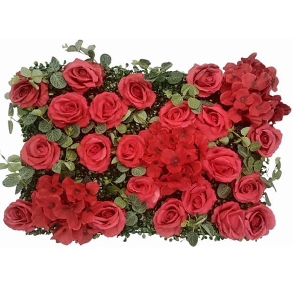 Luxury Red Roses & Hydrangea Flower Wall Panel