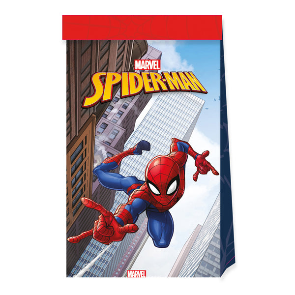 Spider-Man Crime Fighter Paper Party Bags 4pk