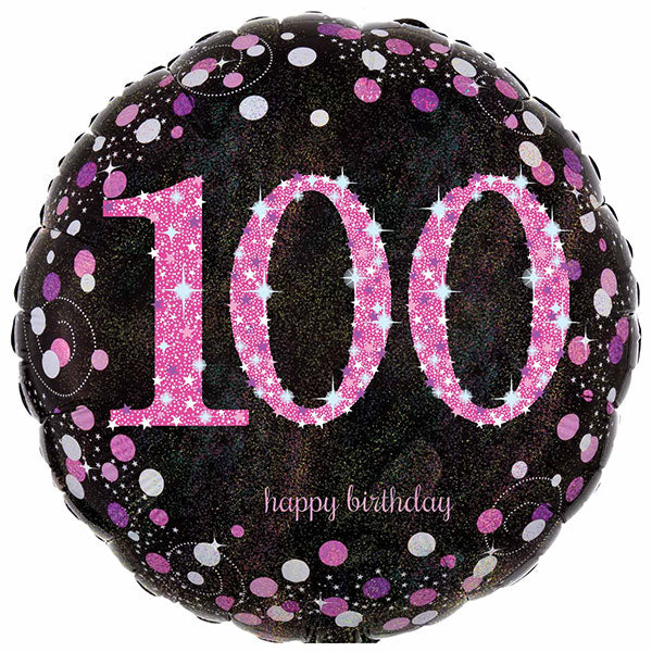 18" Pink Celebration 100th Birthday Foil Balloon
