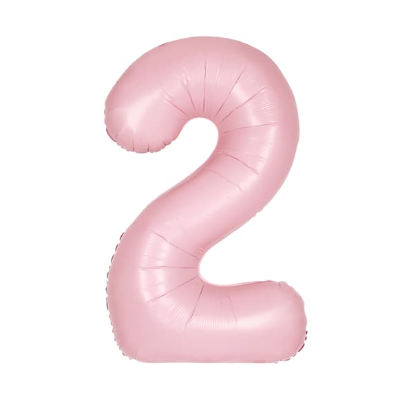 Matte Pink 2 Large Shape Number Balloon