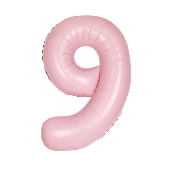 Matte Pink 9 Large Shape Number Balloon