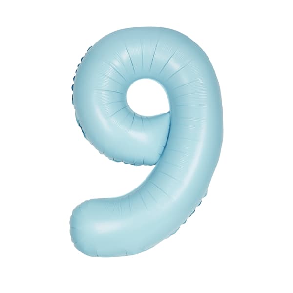 Matte Blue 9 Large Shape Number Balloon