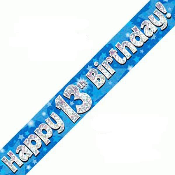 Happy 13th Birthday Blue Banner