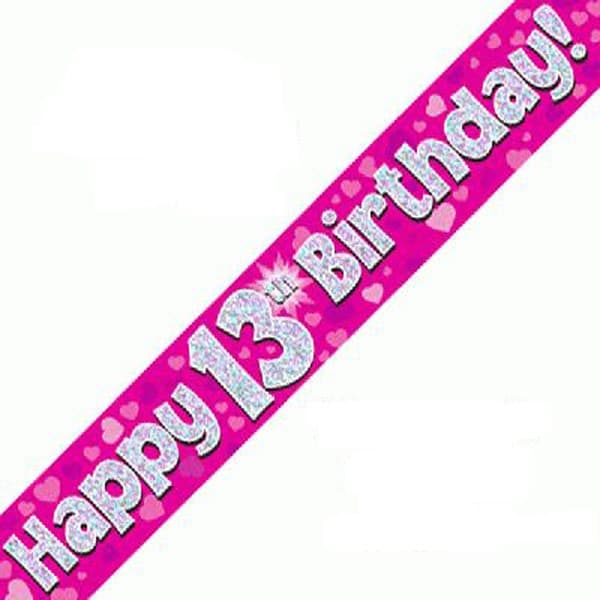 Happy 13th Birthday Pink Banner