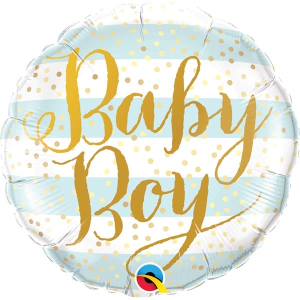 18" Baby Boy Stripes Foil Balloon