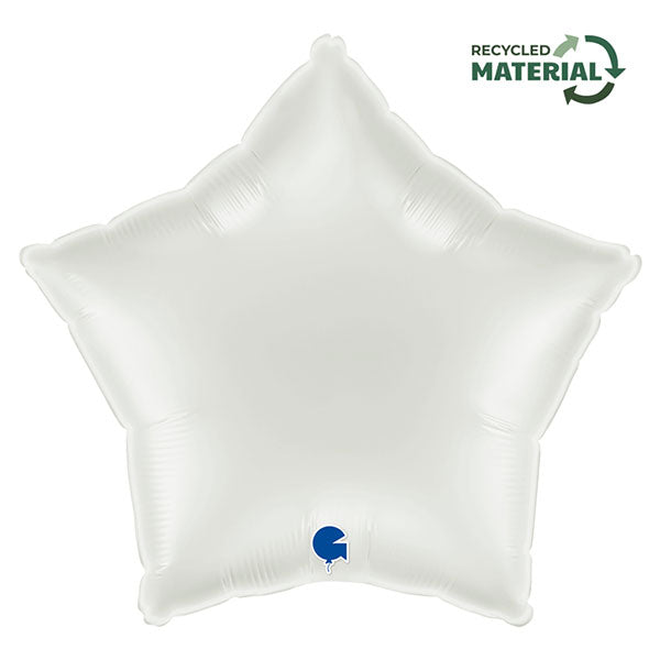 18" White Star Shape Foil Balloon