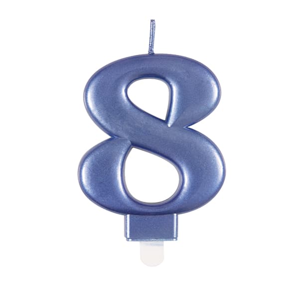 8 Blue Number Candle