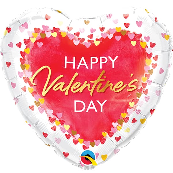 18" Happy Valentines Day Watercolour Foil Balloon