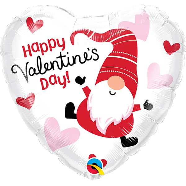 18" Valentines Day Gnome Foil Balloon
