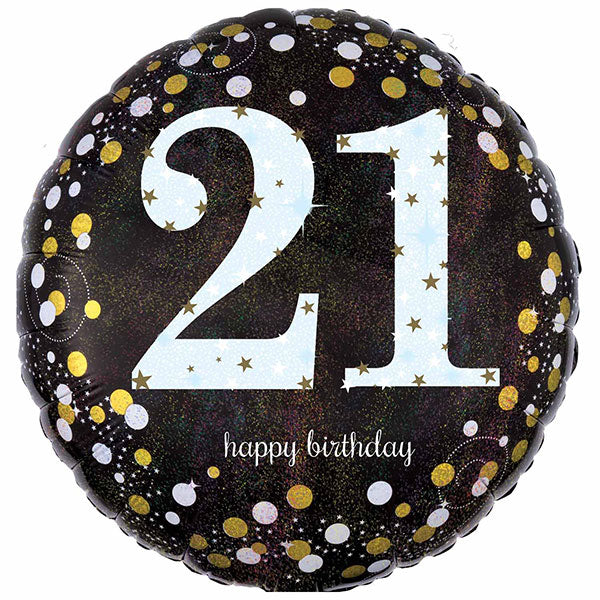 18" Gold Celebration 21st Birthday Foil Balloon