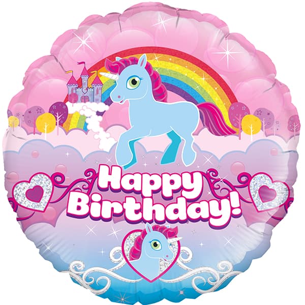 18" Unicorn Rainbow Birthday Foil Balloon