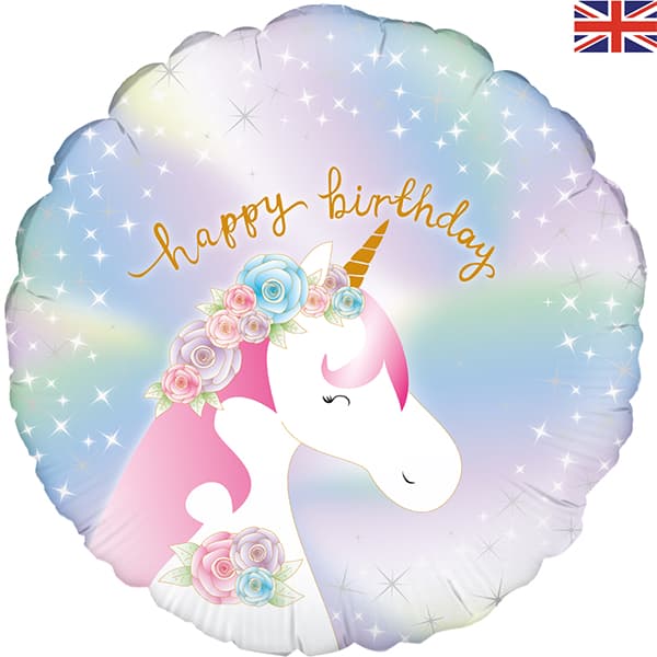 18" Pastel Unicorn Birthday Foil Balloon