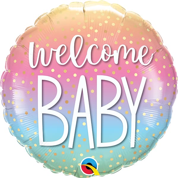 18" Welcome Baby Confetti Dots Foil Balloon