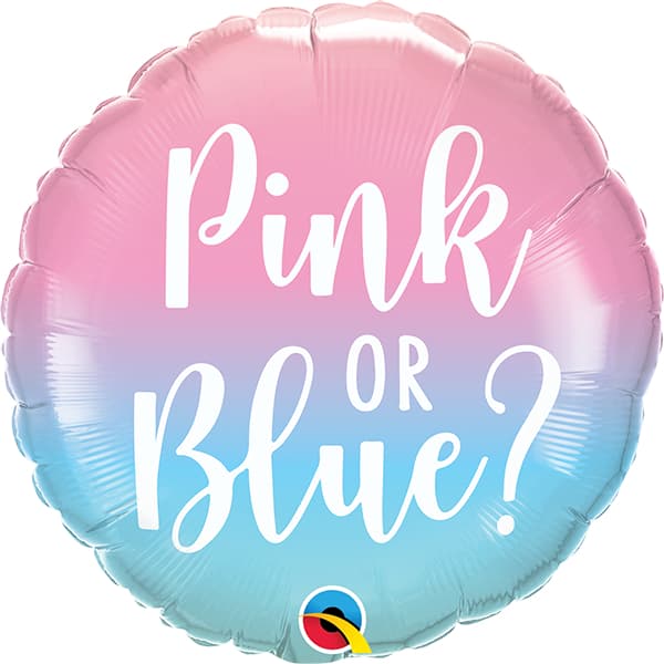 18" Pink Or Blue Ombre Foil Balloon