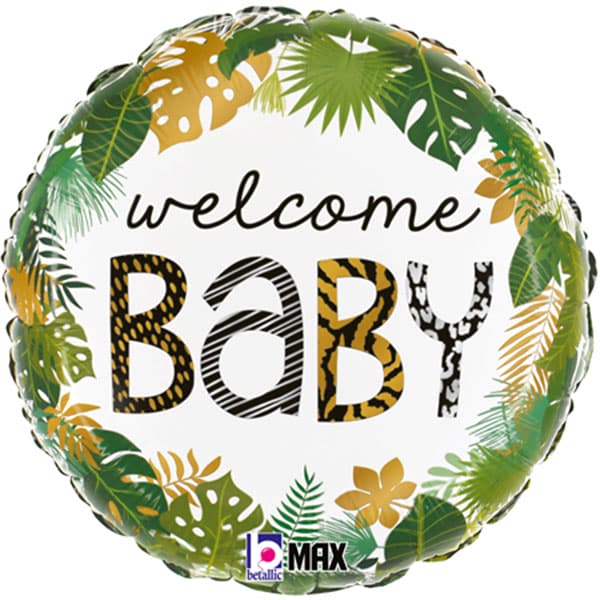 18" Welcome Baby Jungle Foil Balloon