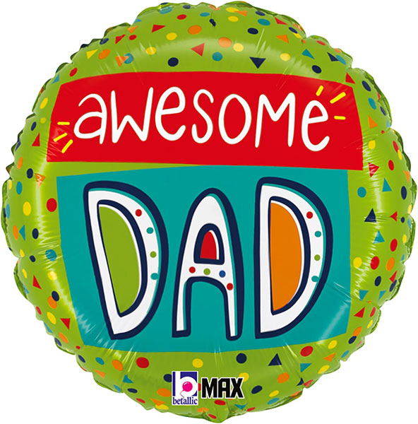 18" Awesome Dad Confetti Foil Balloon