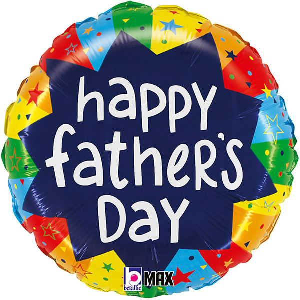18" Fathers Day Bursting Colours Foil Balloon