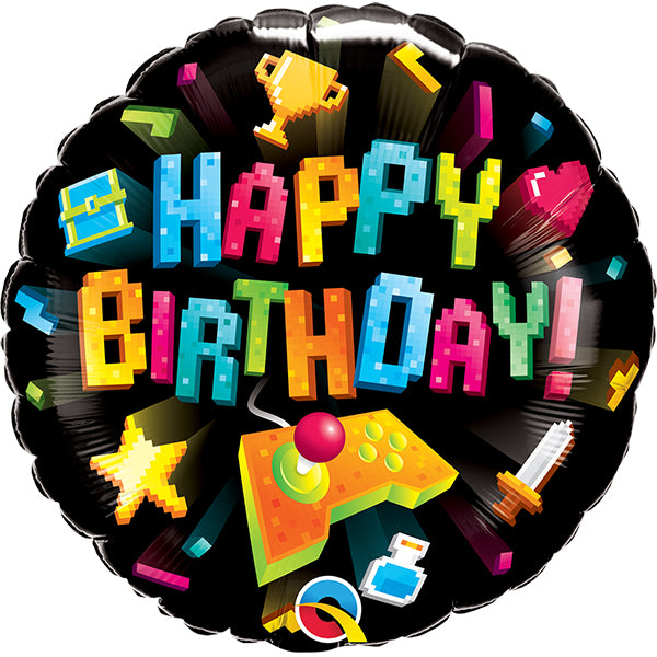18" Happy Birthday Gaming Foil Balloon
