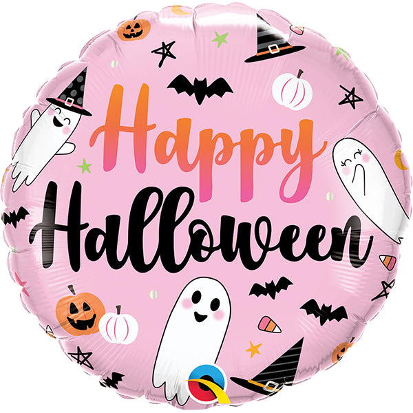 18" Happy Halloween Cute Ghosts Foil Balloon