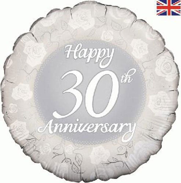 18" Happy 30th Anniversary Foil Balloon
