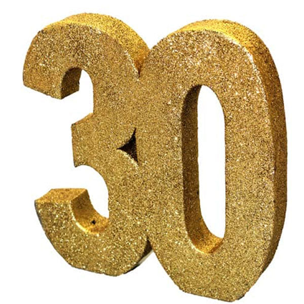 30th Gold Glitter Table Decoration