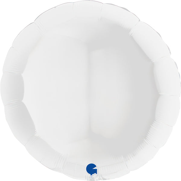 31" White Round Foil Balloon
