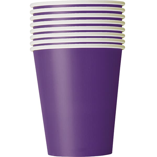 Deep Purple Paper Cups 8pk
