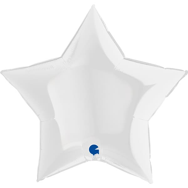 36" White Star Shape Foil Balloon