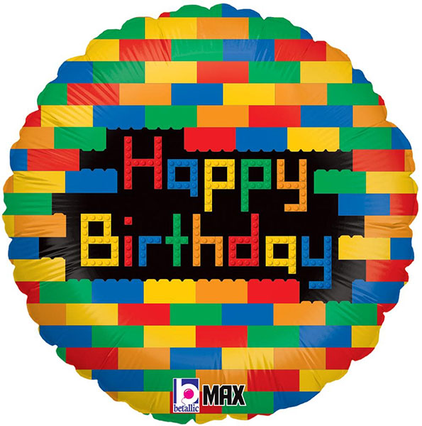 18" Happy Birthday Blocks Foil Balloon