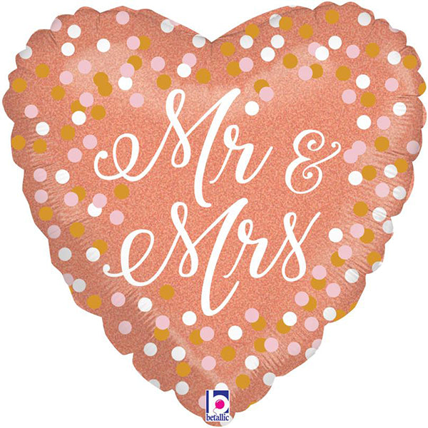 18" Mr & Mrs Dots Foil Balloon