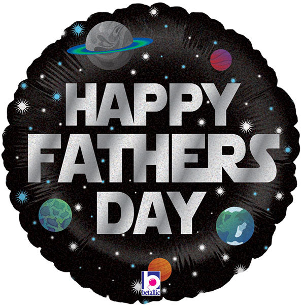 18" Galactic Happy Fathers Day Foil Balloon
