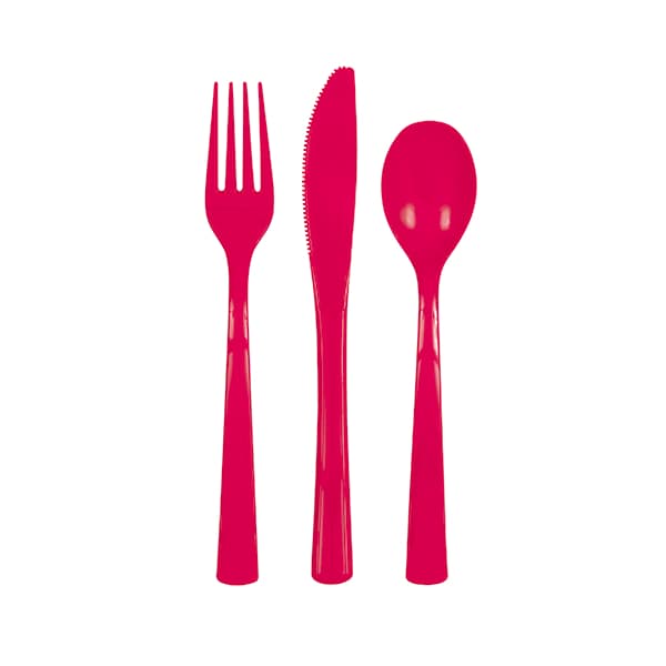 Red Assorted Cutlery 18pk
