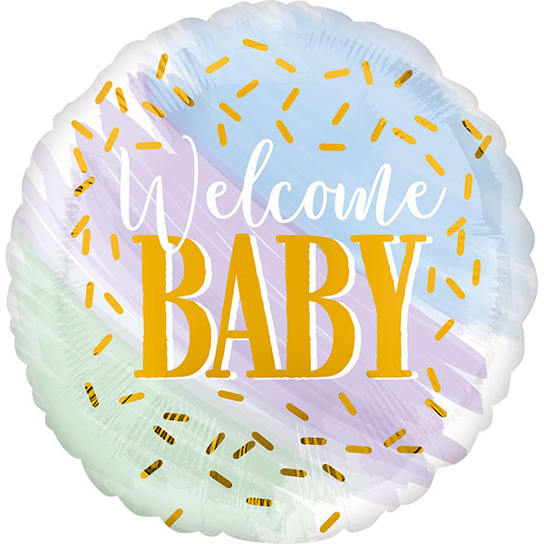 18" Welcome Baby Watercolour Foil Balloon