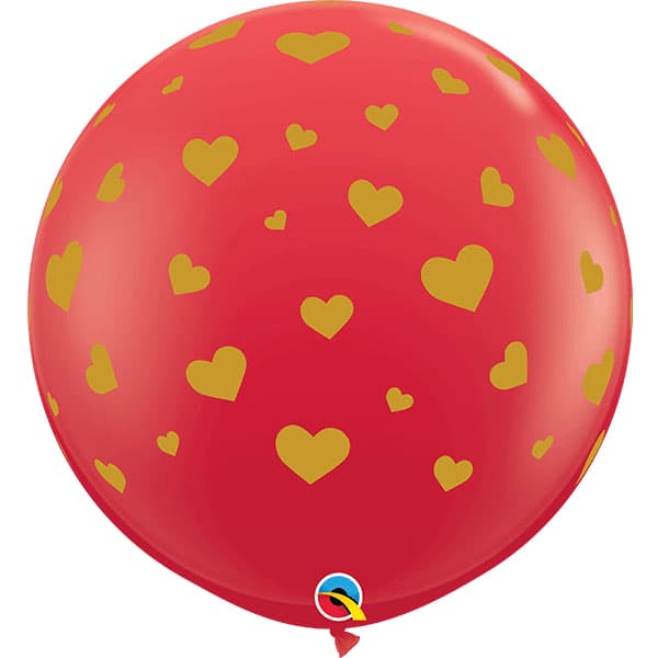 Random Hearts Giant Latex Balloons 2pk