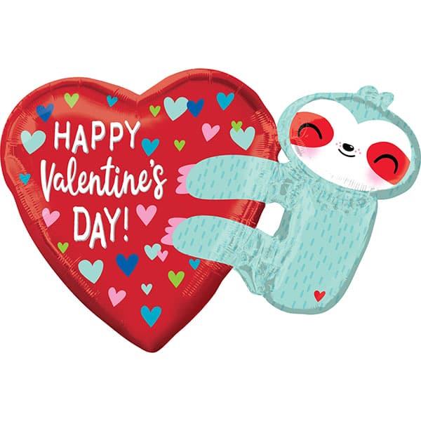 Happy Valentines Day Sloth Balloon