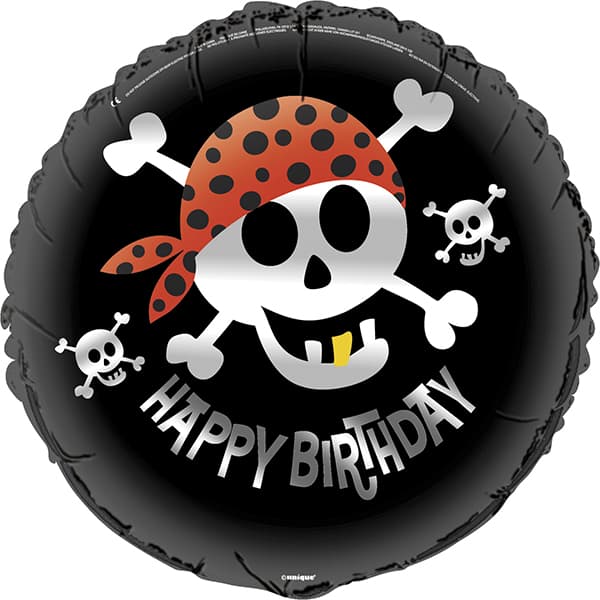 18" Happy Birthday Pirate Foil Balloon