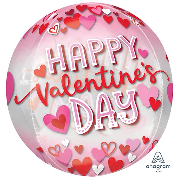 Happy Valentines Day Hearts Orbz Balloon