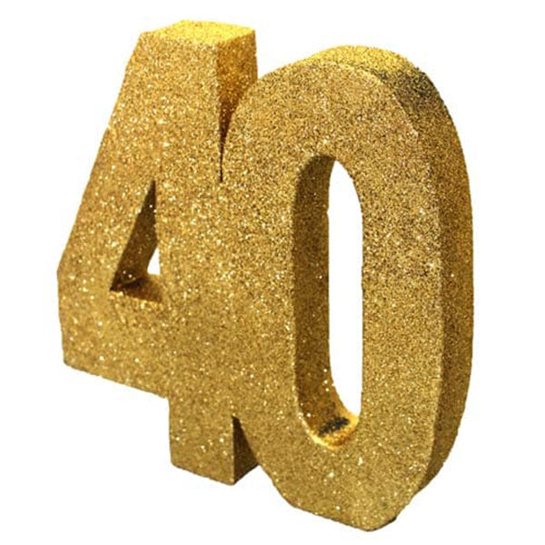 40th Gold Glitter Table Decoration