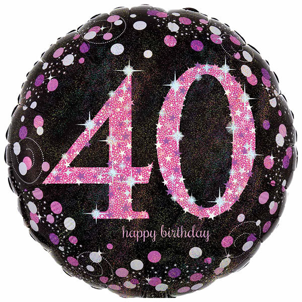 18" Pink Celebration 40th Birthday Foil Balloon