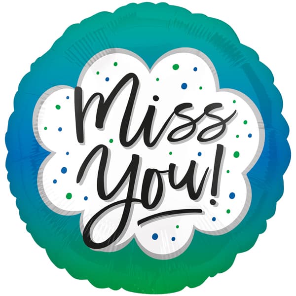 18" Miss You Ombre Foil Balloon