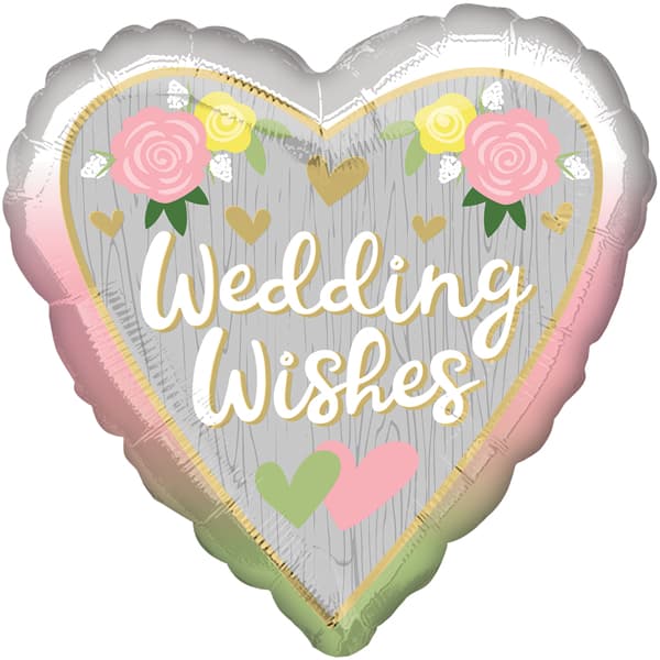 18" Wedding Wishes Ombre Foil Balloon